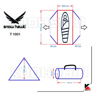 مشخصات چادر دوپوش ضد آب کوهنوردی یک نفره اورجینال اسنوهاک مدل Snow Hawk t1001