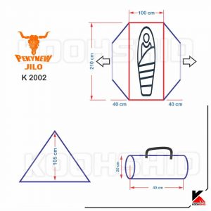 مشخصات چادر دوپوش ضد آب کوهنوردی یک نفره اورجینال کله گاوی مدل Pekynew k2002